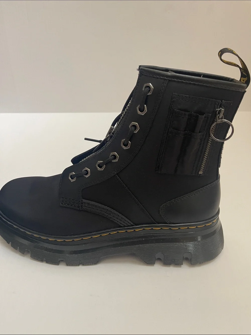 Dr. Martens Air Wair Black Zip Front Lace-Up Boots